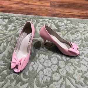Naturalizer Leather Pink Bow Heels